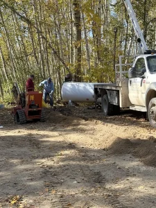 Marc and WIlliam Sutherland on the job! New customer propane tank installation
